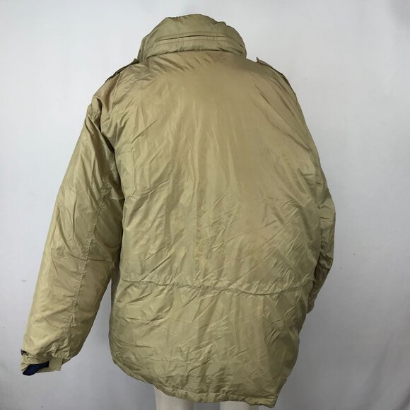 FILA SPORT ~ MENS XL ~ LARGE DOWN PUFFER JACKET COAT REVERSIBLE TAN BLUE - Picture 7 of 9